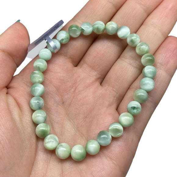 6mm Green Larimar Beaded Stretch Bracelet Boho Stone Gemstone - Picture 4 of 8